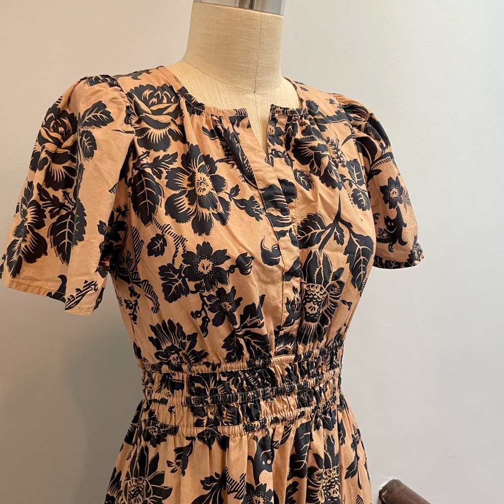 Anthropologie Somerset Dress Peach & Navy